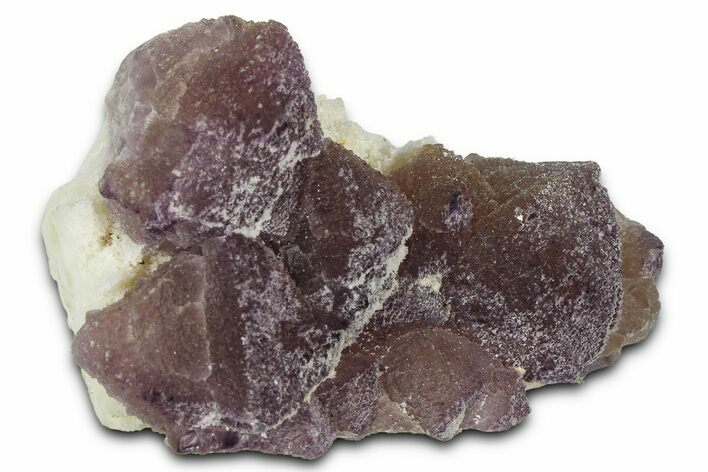 Purple Stepped-Octahedral Fluorite on Quartz - Lupita Mine #368314